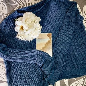 Blue crew neck sweater